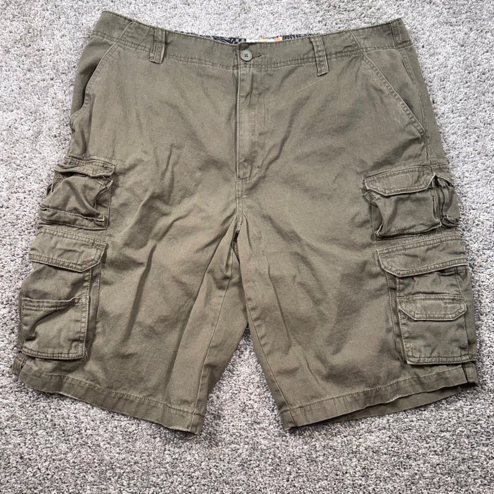 Ocean Pacific Cargo Shorts Mens Y2K Utility Olive Green 40 EXCELLENT